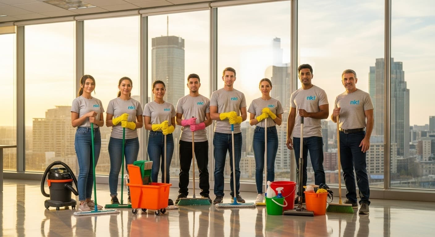 Modern office getting cleaned