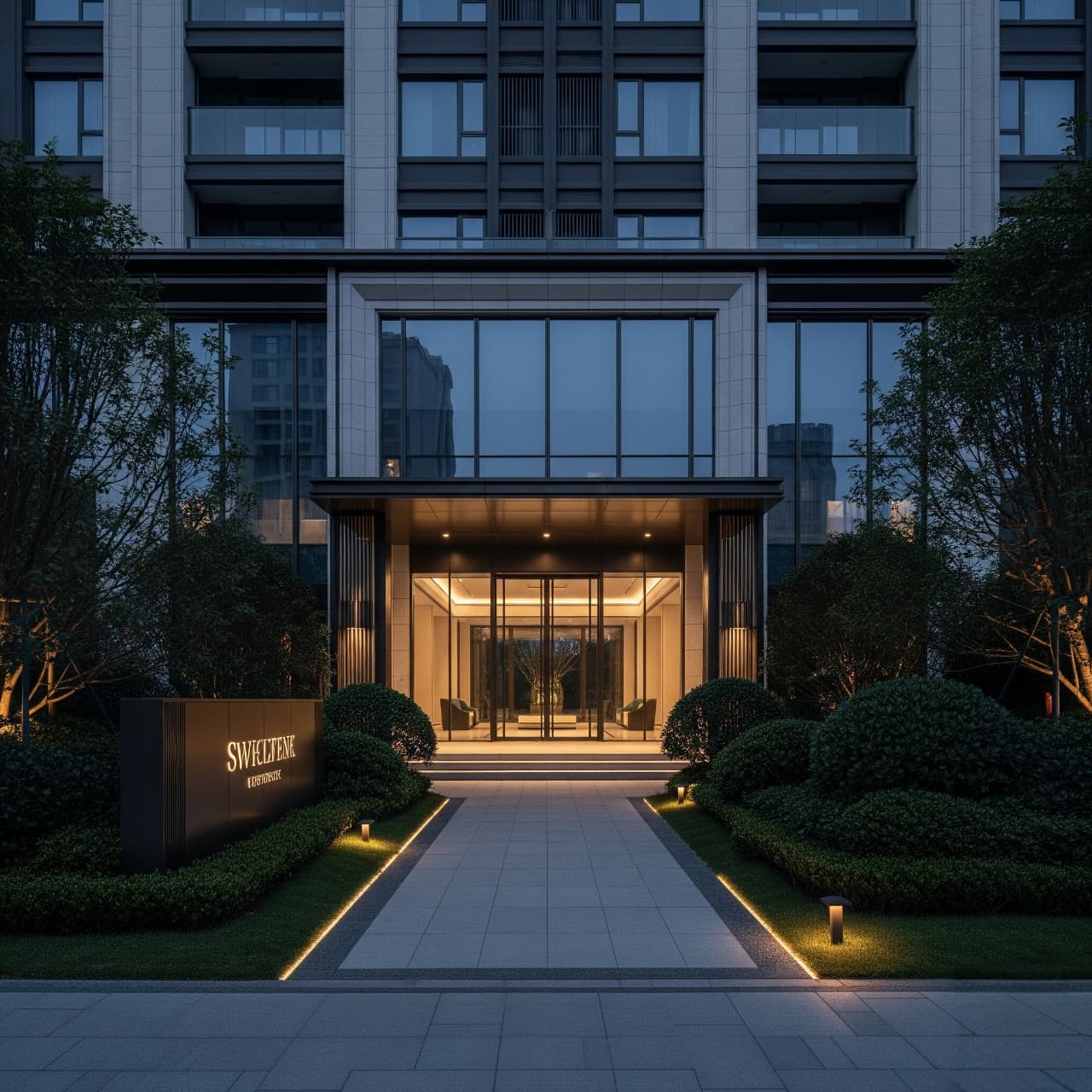 Modern apartment building exterior